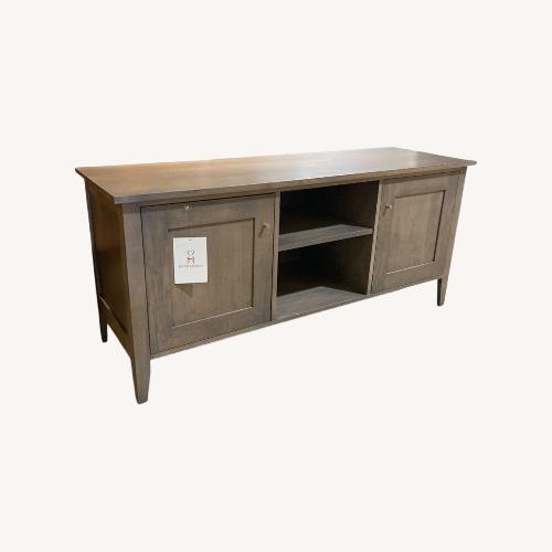 Used End Cabinet Open Center Media Console Grey for sale on AptDeco