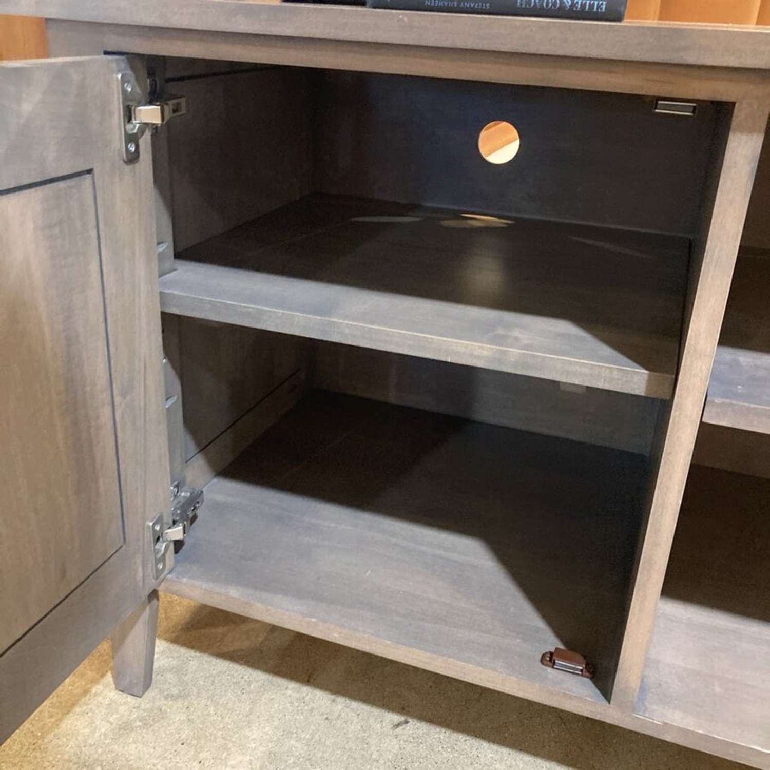 End Cabinet Open Center Media Console Grey - image-10