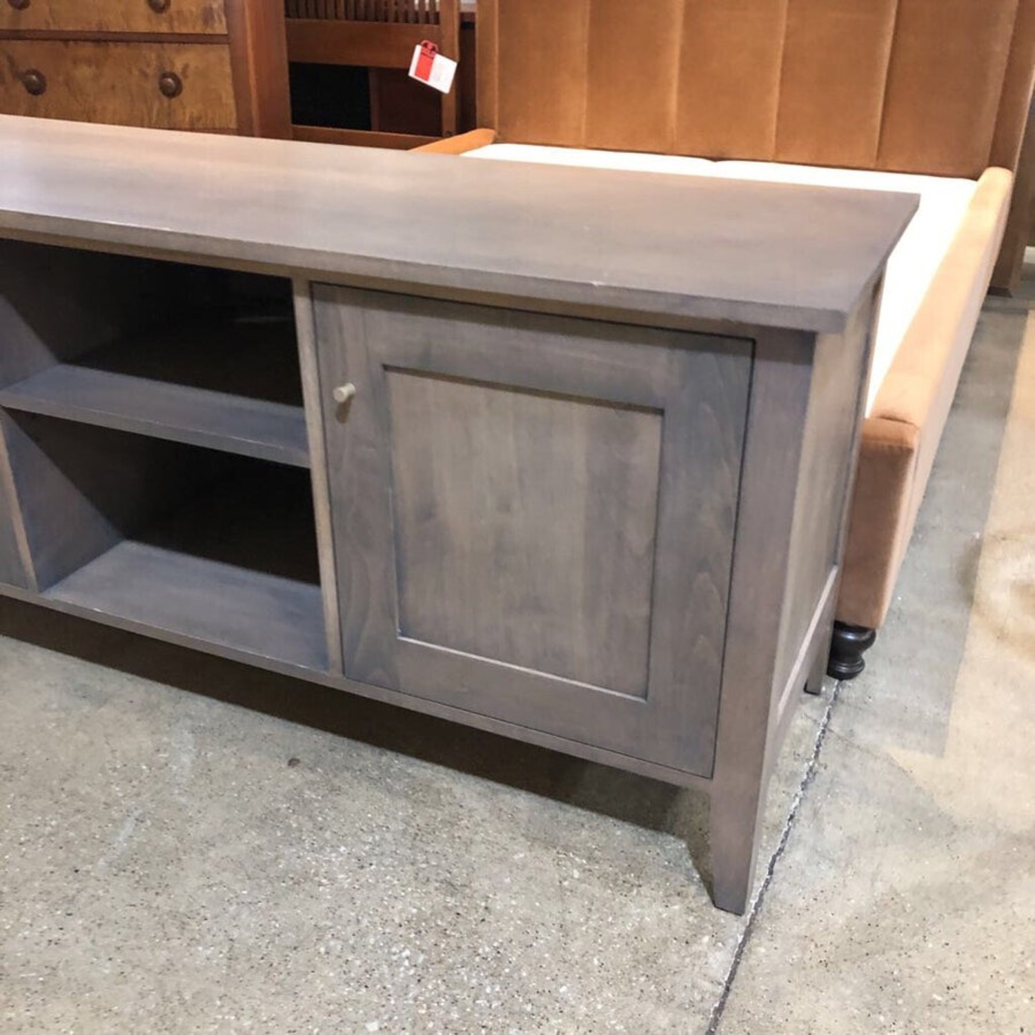 End Cabinet Open Center Media Console Grey - image-2
