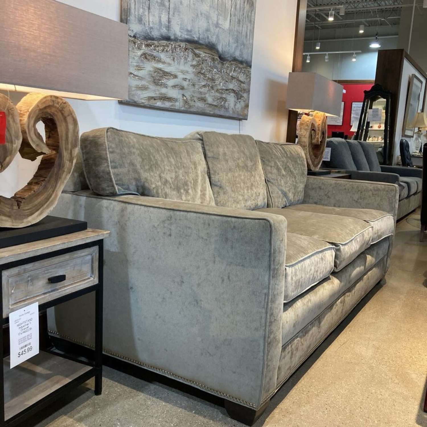 Kravet Custom Clemson Style 3-Cushion Sofa Gray - image-4