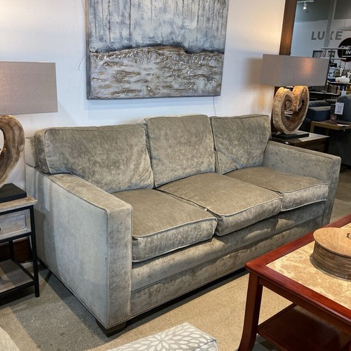 Used Kravet Custom Clemson Style 3-Cushion Sofa Gray for sale on AptDeco