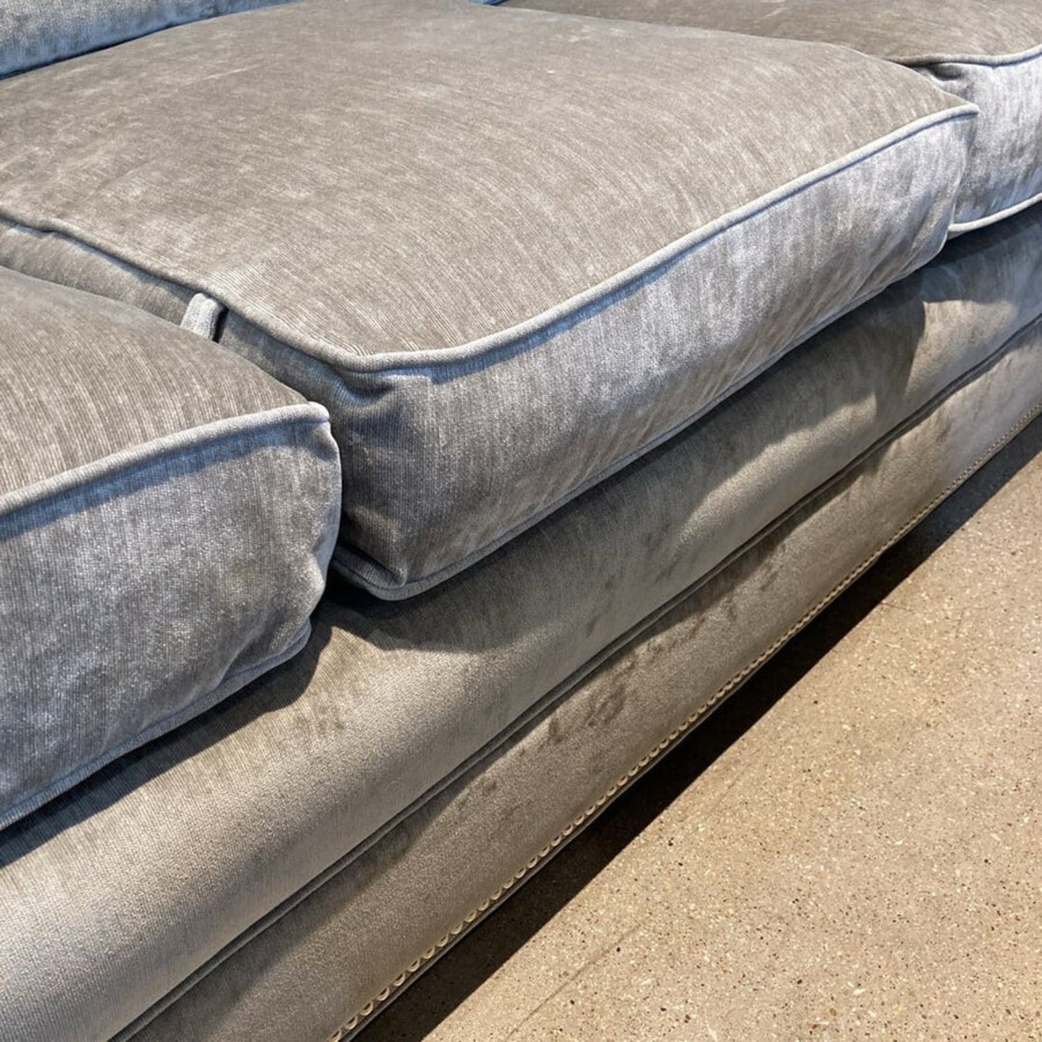 Kravet Custom Clemson Style 3-Cushion Sofa Gray - image-11