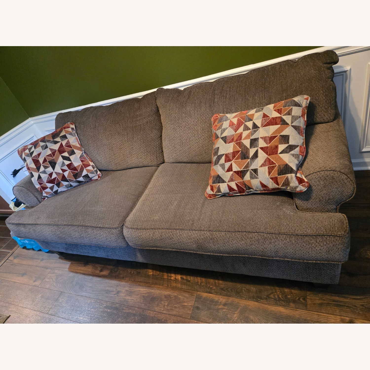Dark Gray Fabric 3+ Seater Sofa - image-2