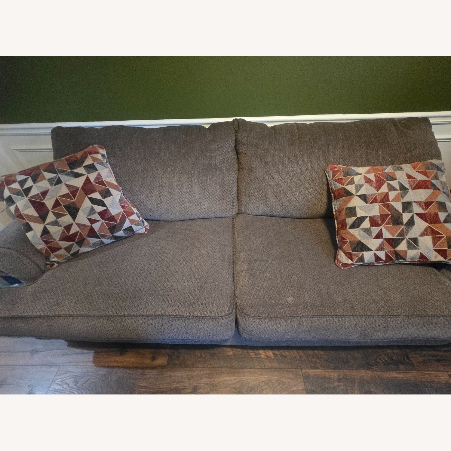 Dark Gray Fabric 3+ Seater Sofa - image-1