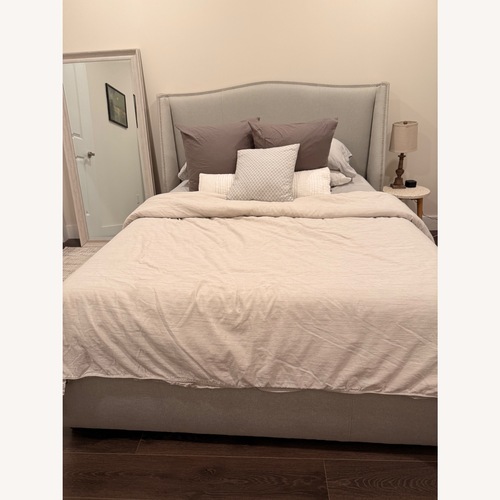 Used Mitchell Gold + Bob Williams Light Gray Queen Bed for sale on AptDeco