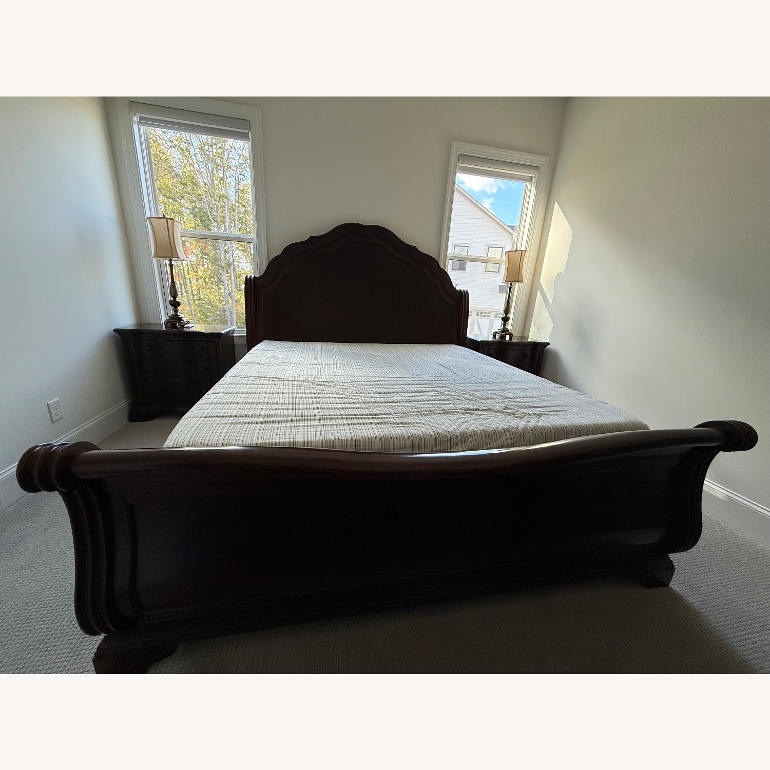 Macy's Dark Brown Wood King Bed - image-3