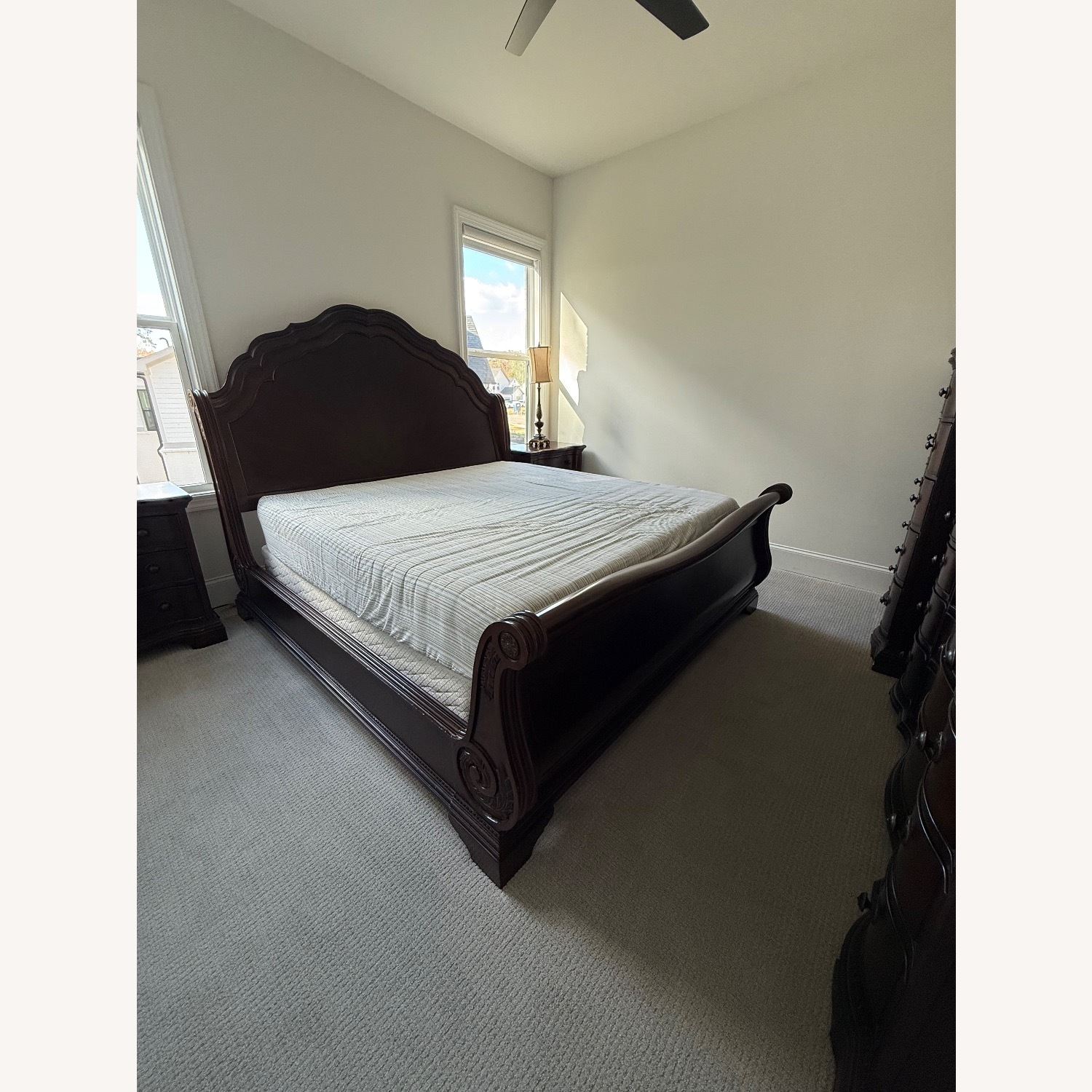 Macy's Dark Brown Wood King Bed - image-2