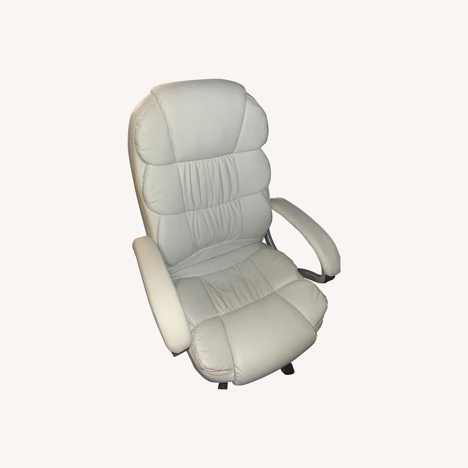 White Faux Leather Office Chair - image-0