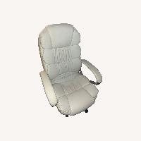 White Faux Leather Office Chair