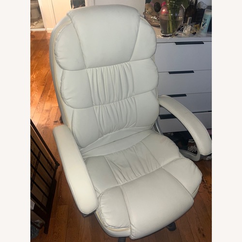 Used White Faux Leather Office Chair for sale on AptDeco