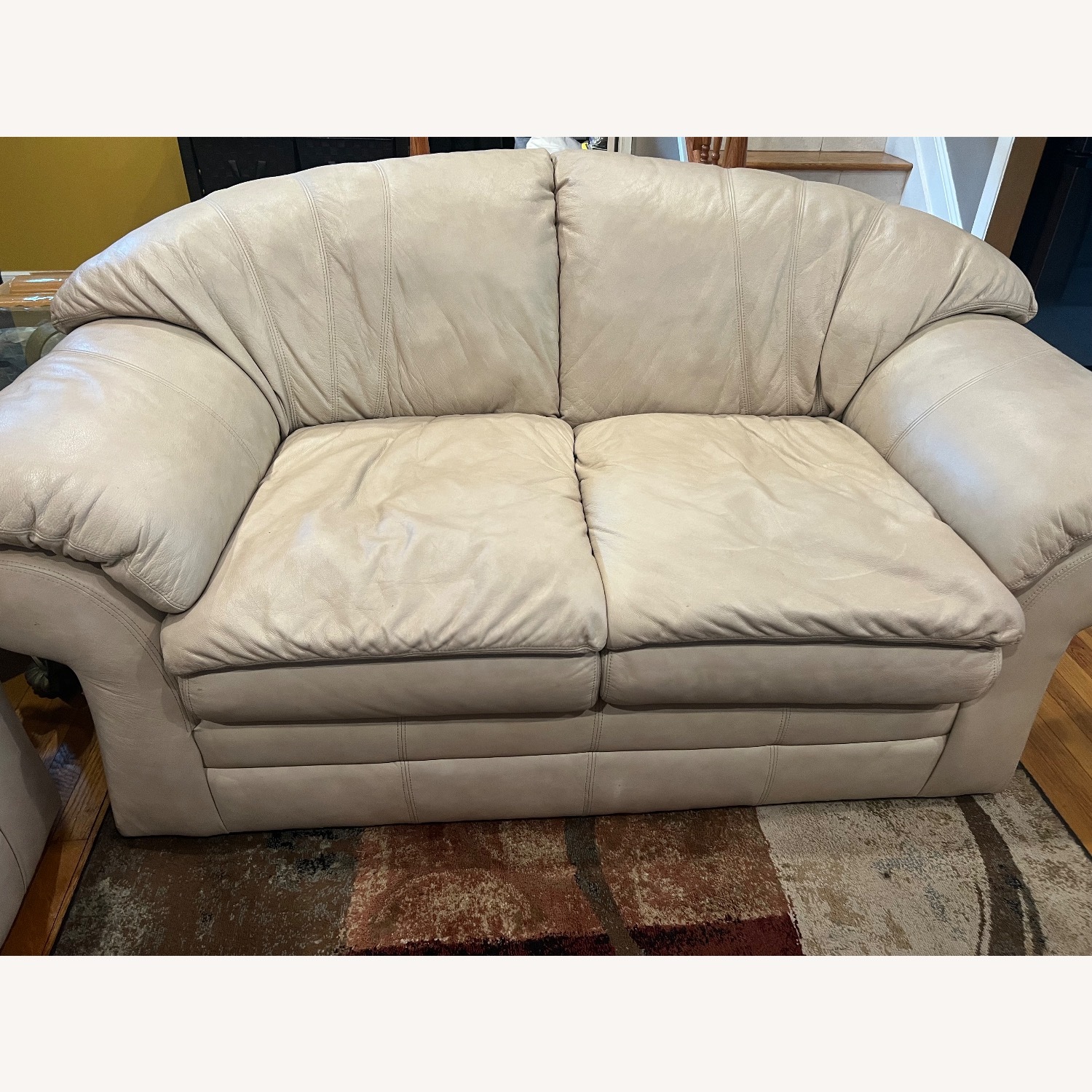 Levitz Furniture Natural Leather 3+ Seater Sofa - image-0