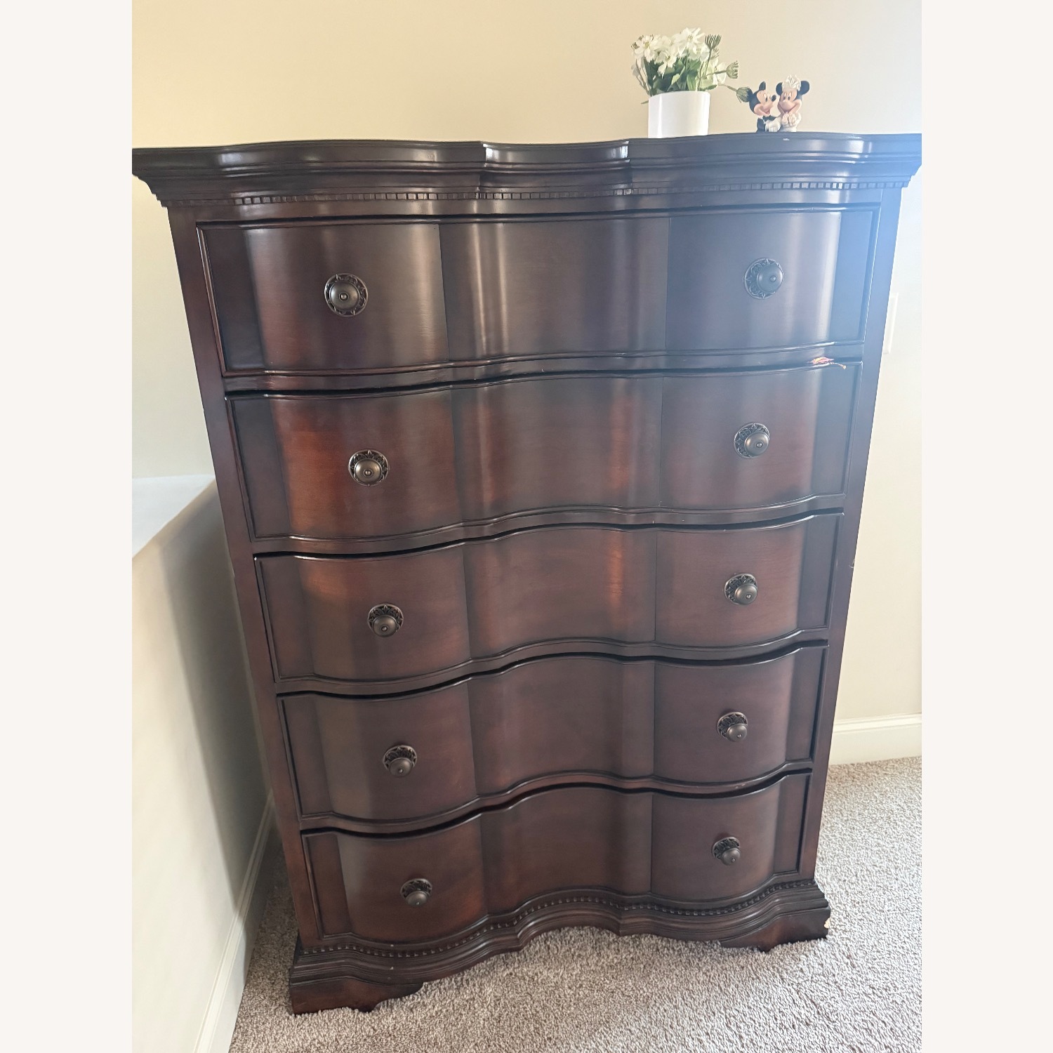 Dark Brown 5-drawer Wood Chest - image-5