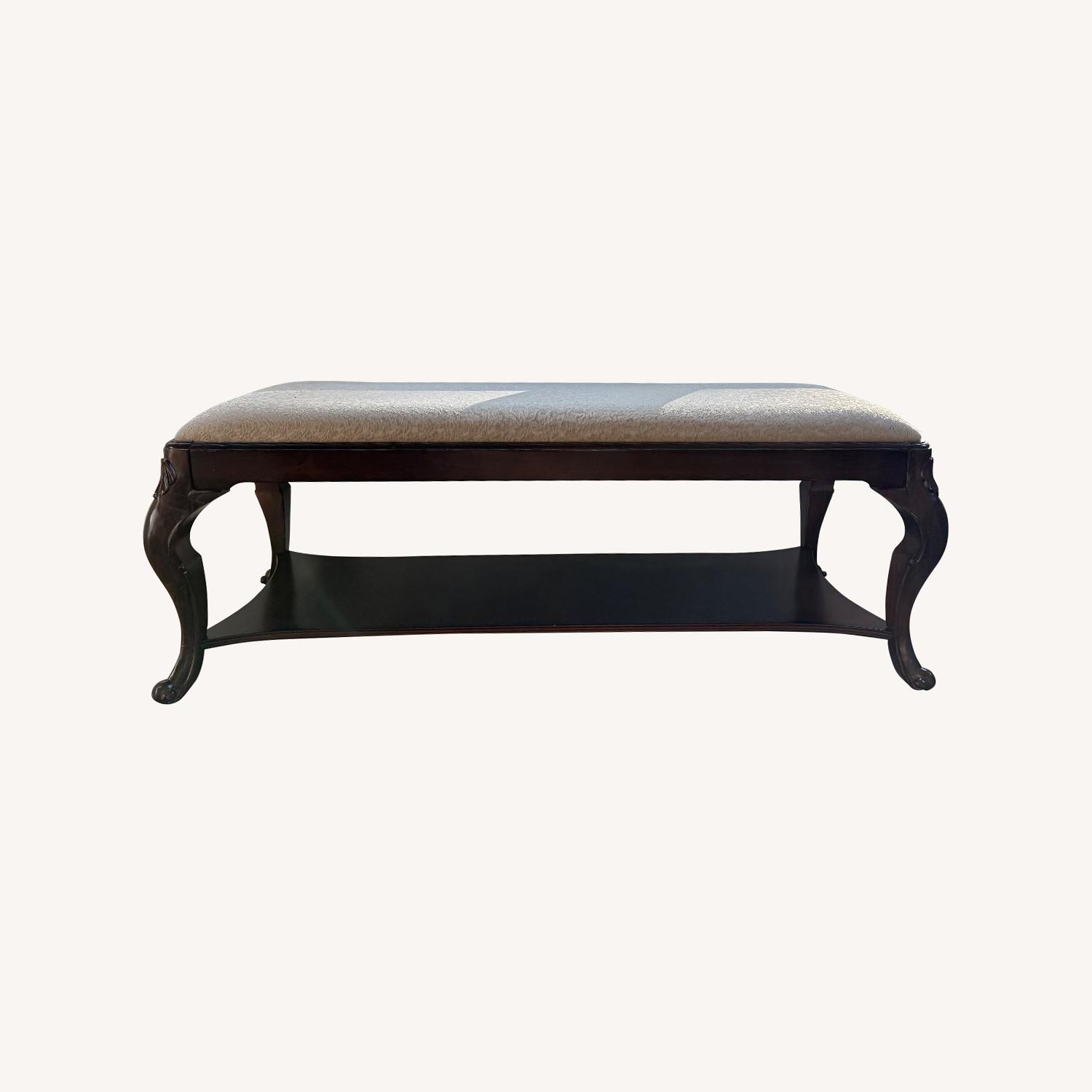 Dark Brown Wood Bench - image-0