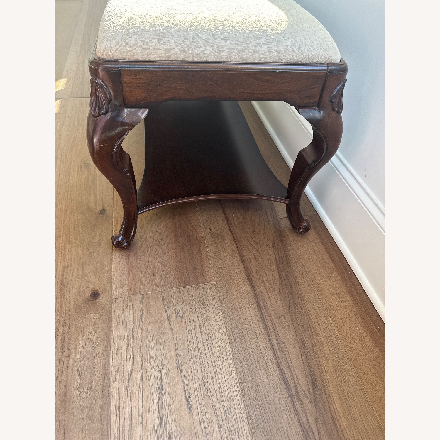 Dark Brown Wood Bench - image-4