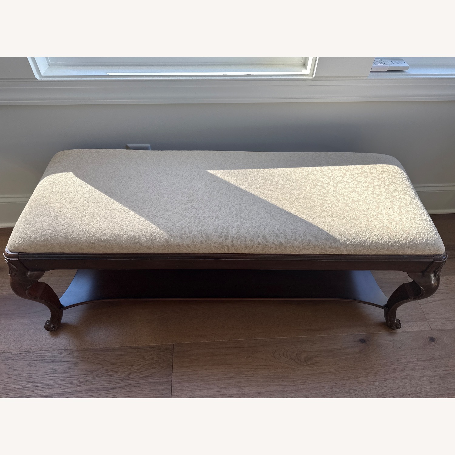 Dark Brown Wood Bench - image-3