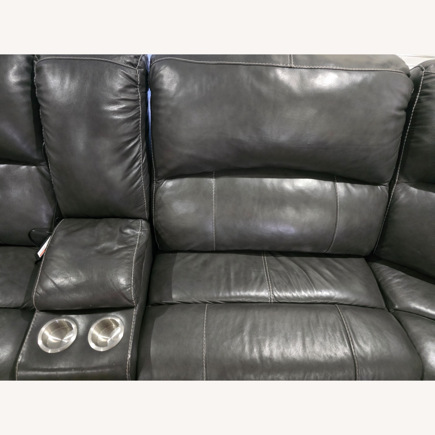 6-Piece Pow Leat Reclining Mod Sectional w Chaise - image-3