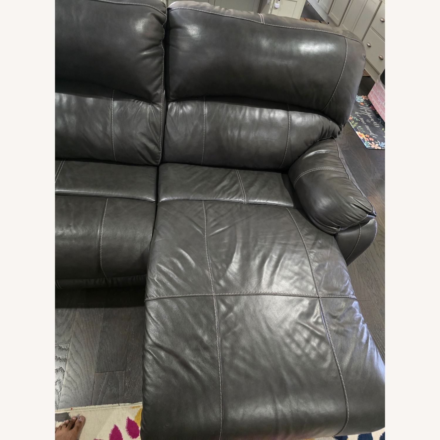 6-Piece Pow Leat Reclining Mod Sectional w Chaise - image-8