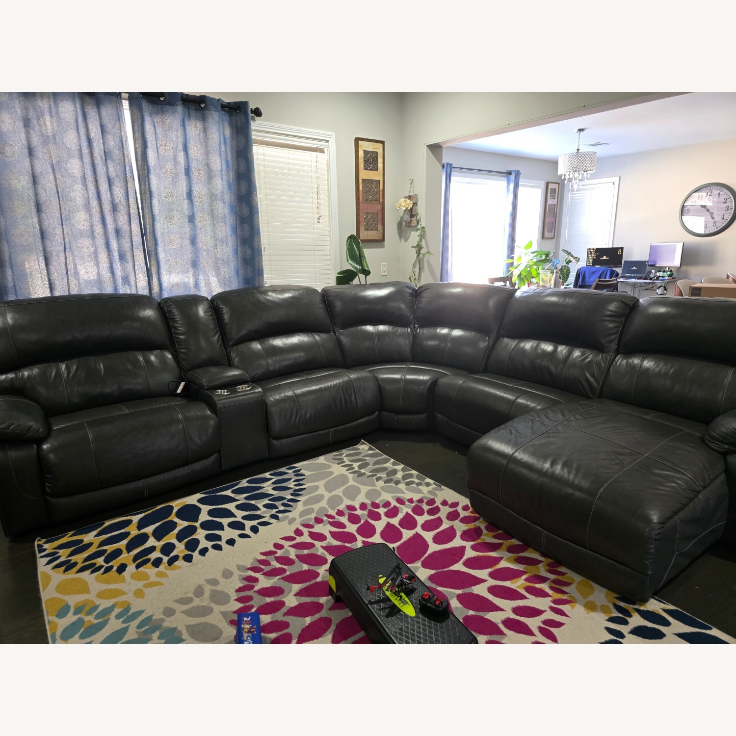 6-Piece Pow Leat Reclining Mod Sectional w Chaise - image-6