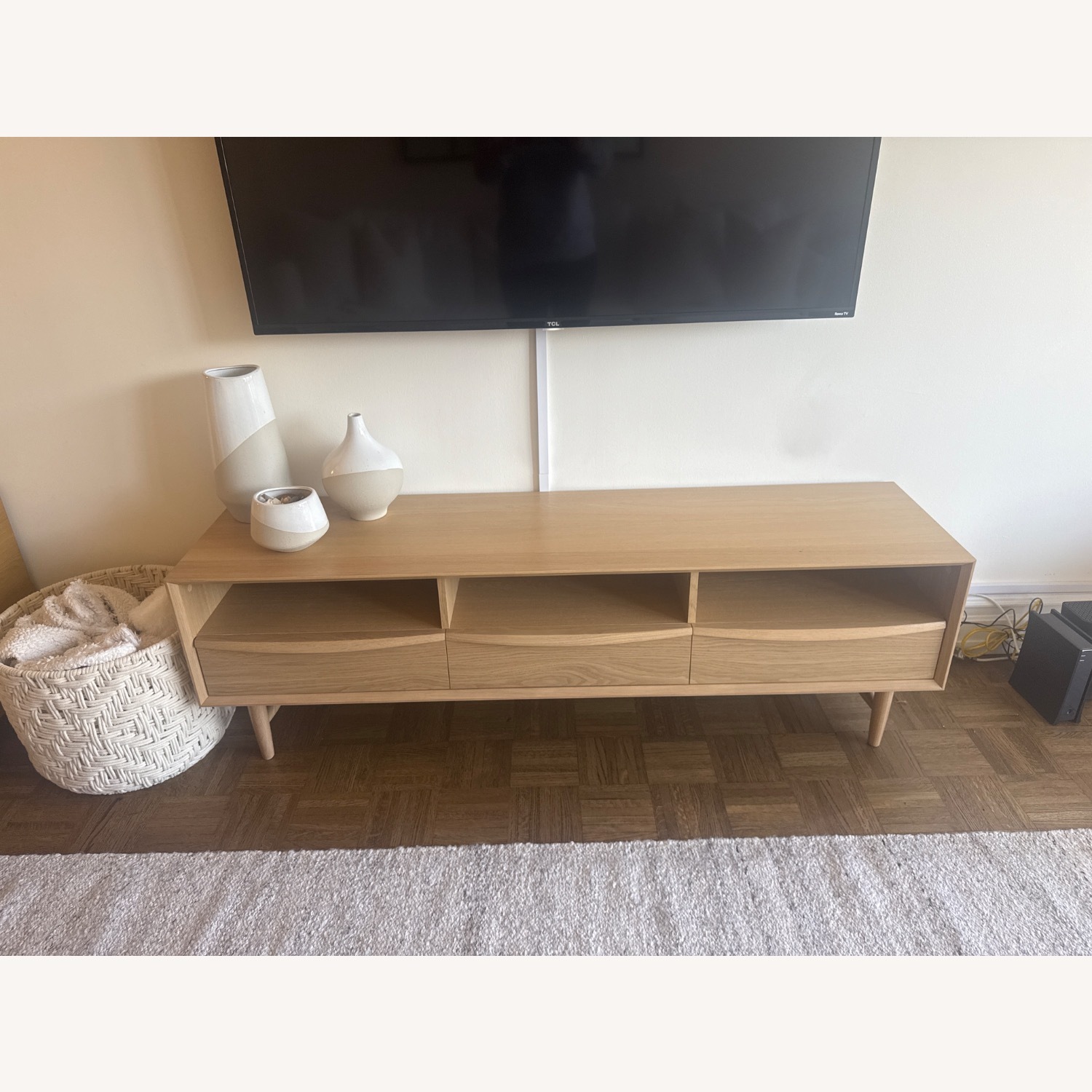 Article Lenia Natural Wood Media Storage - image-1