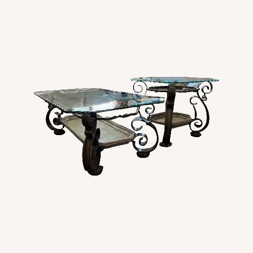 Used Levitz Furniture Glass Coffee Table for sale on AptDeco