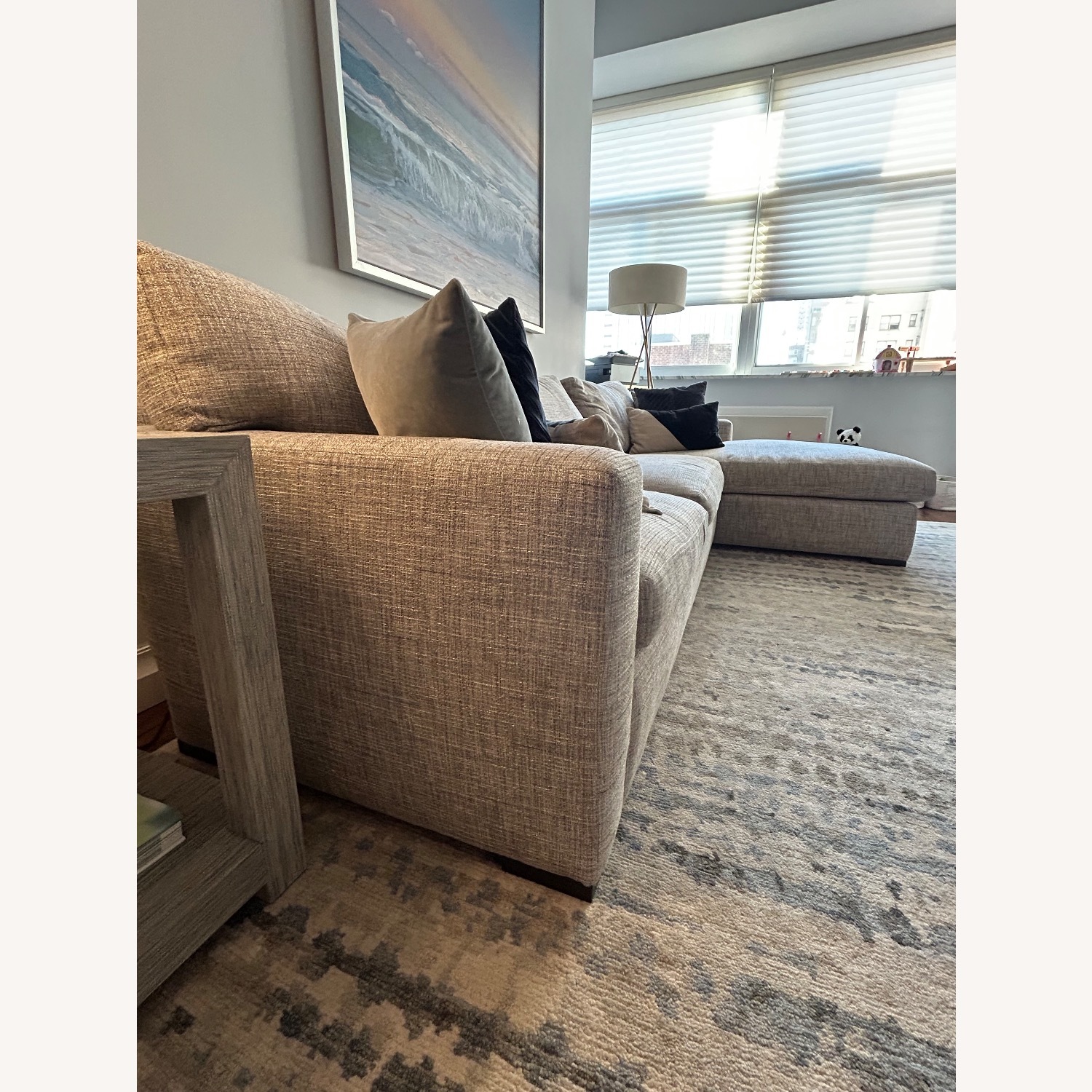 A. Rudin Light Gray Fabric 2 Piece Sectional - image-3
