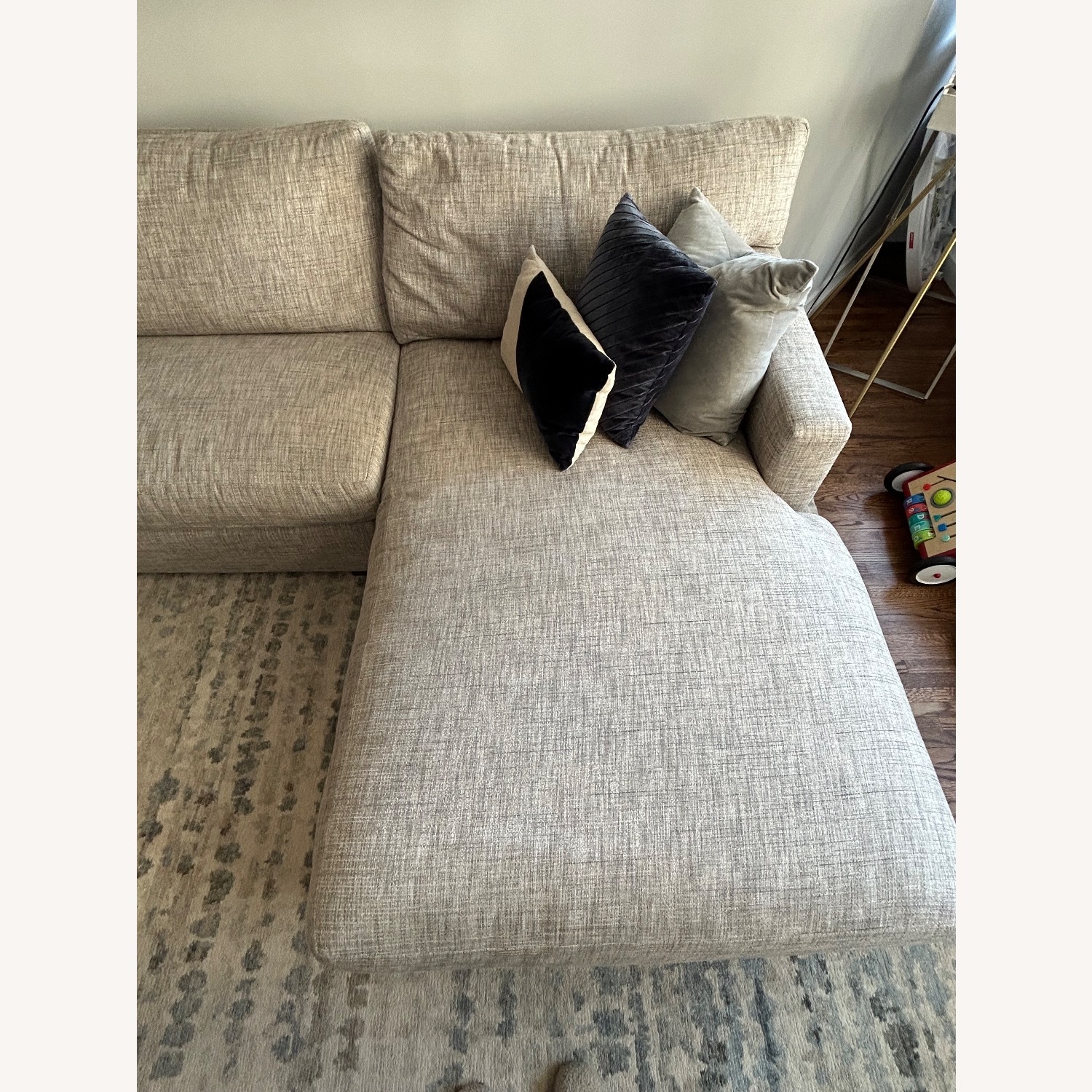 A. Rudin Light Gray Fabric 2 Piece Sectional - image-4