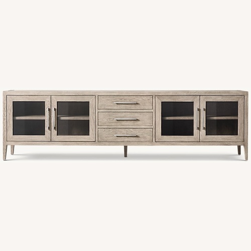 Used RH Media Console with Glass Doors & Drawers for sale on AptDeco