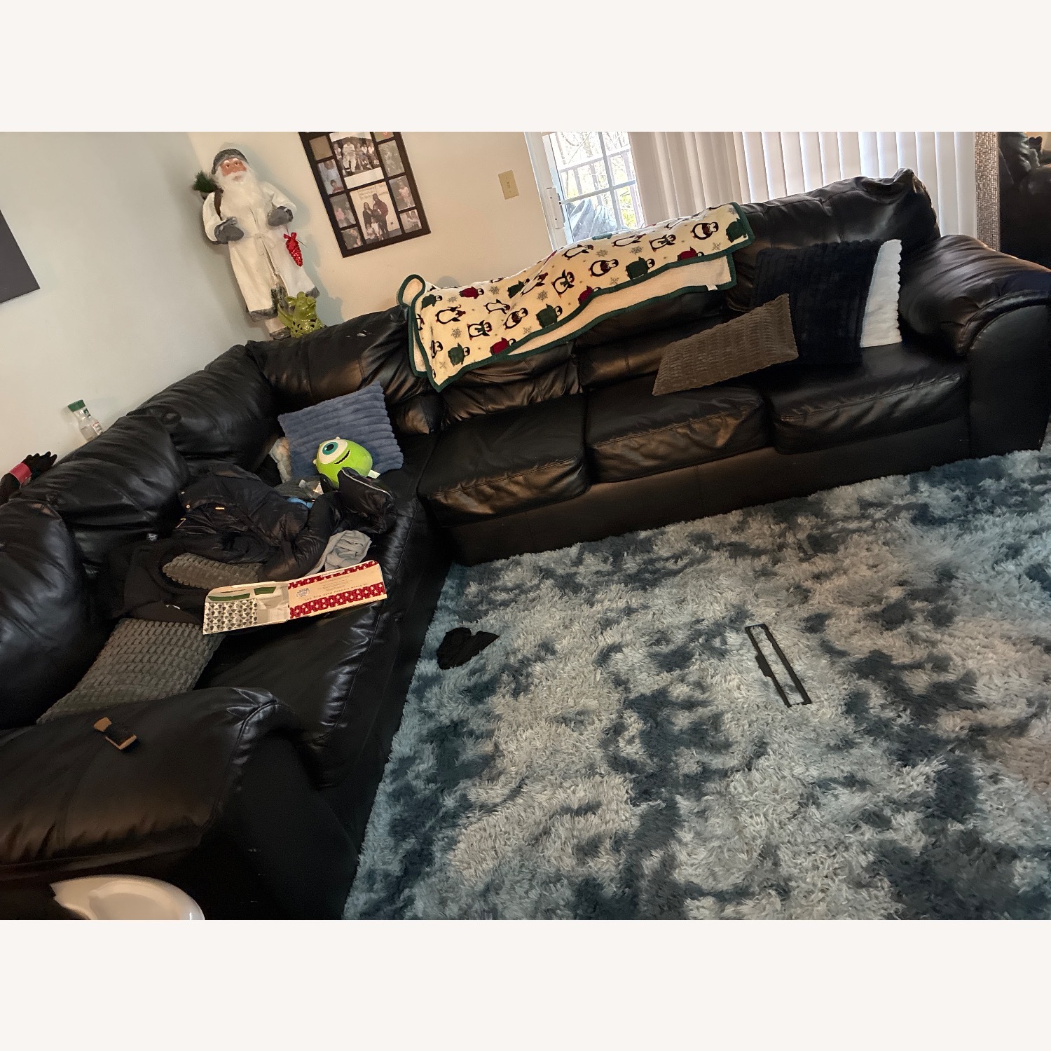 Leather Furniture South Black 2 Piece Sectional - image-1