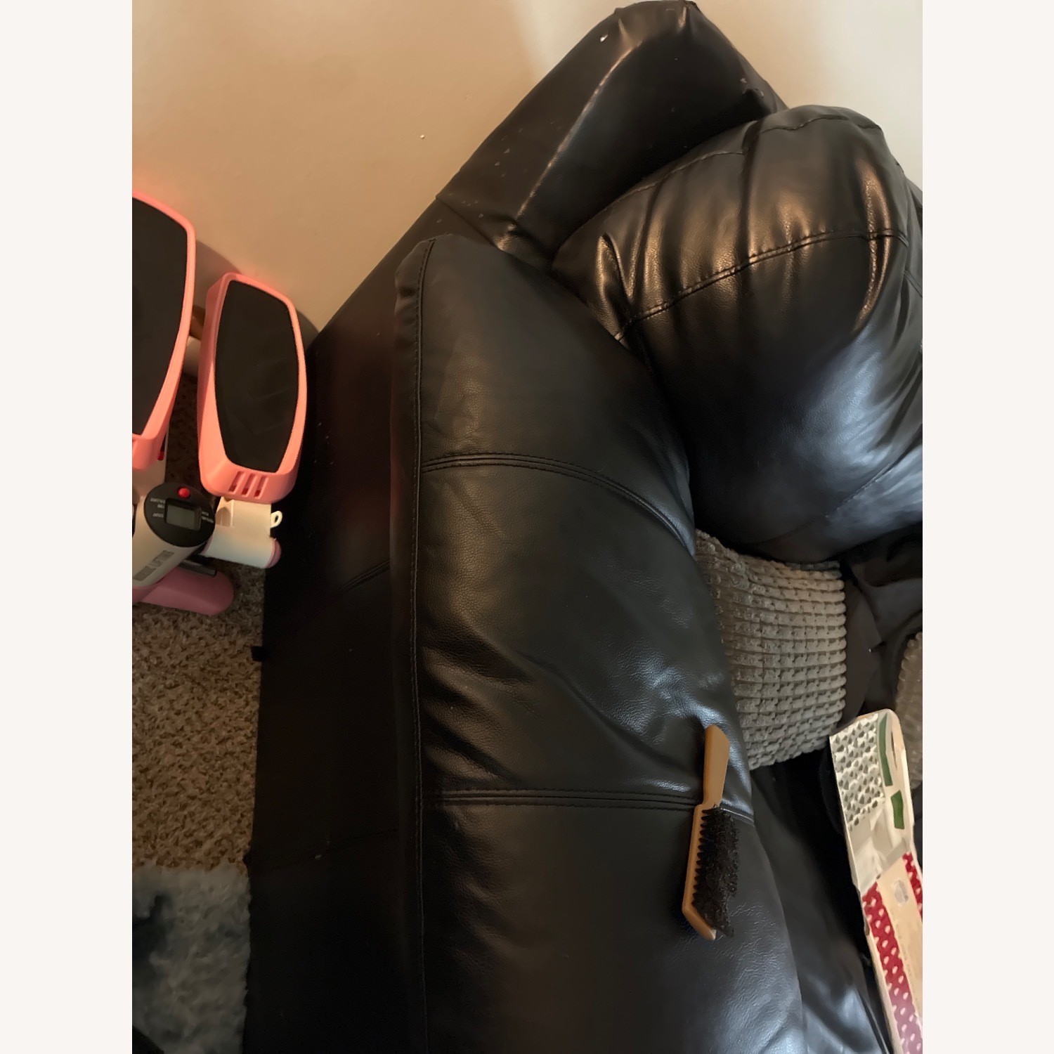 Leather Furniture South Black 2 Piece Sectional - image-2