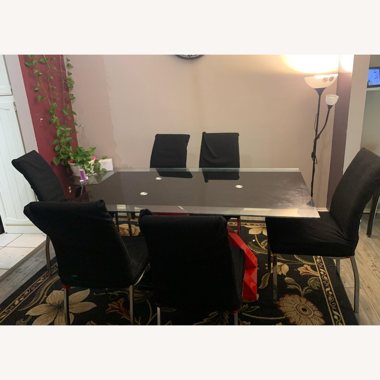 Black Glass Dining Table - image-1