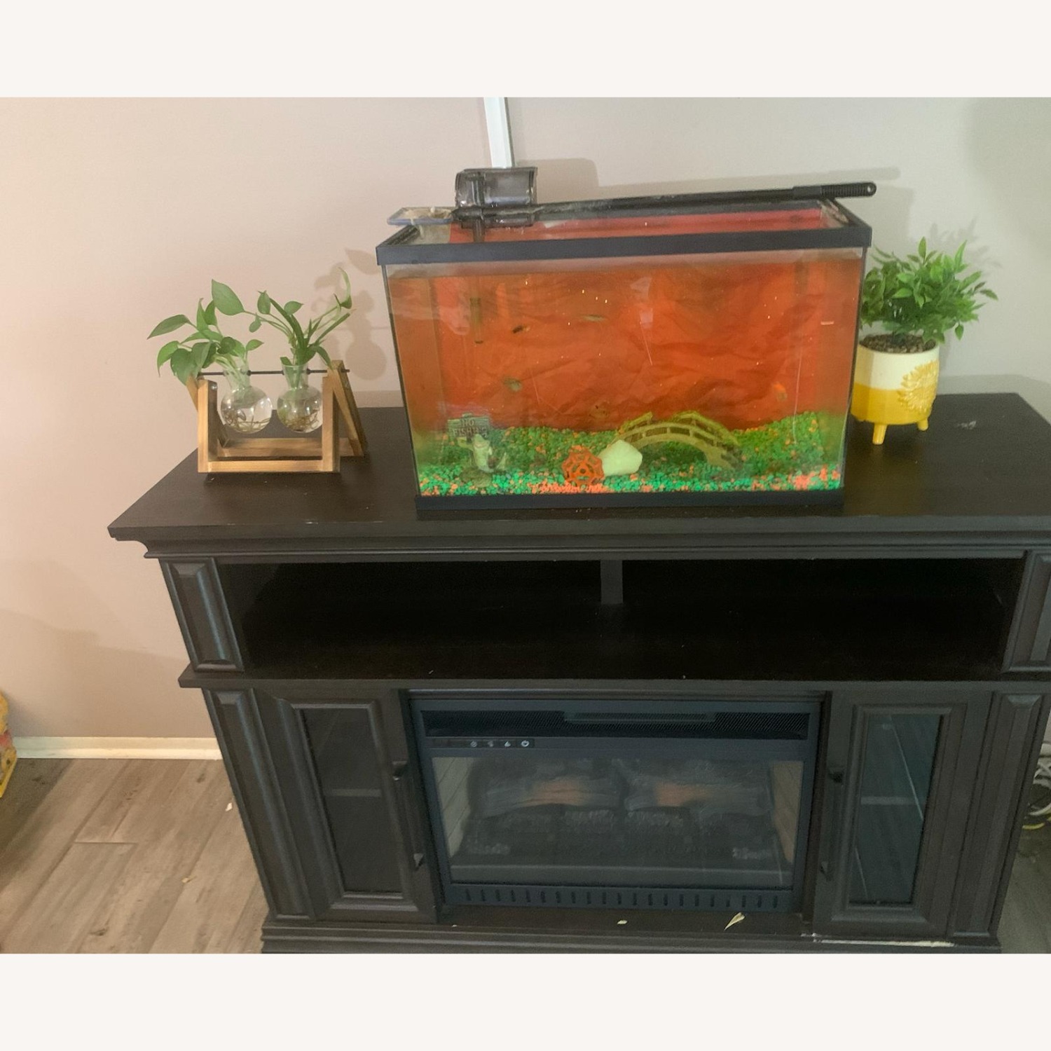 Dark Brown Wood Wall Unit - image-4