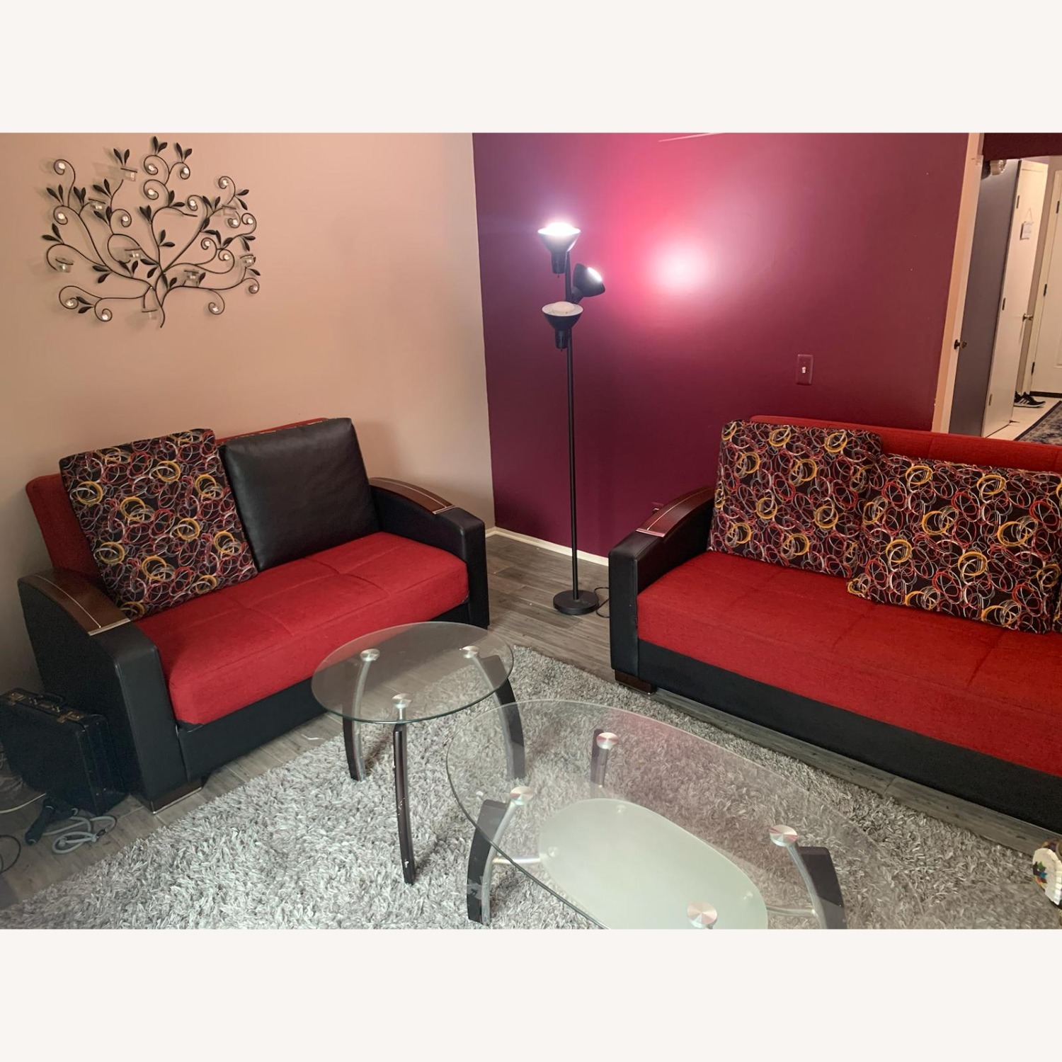 Black Fabric Sleeper Sofa - image-1