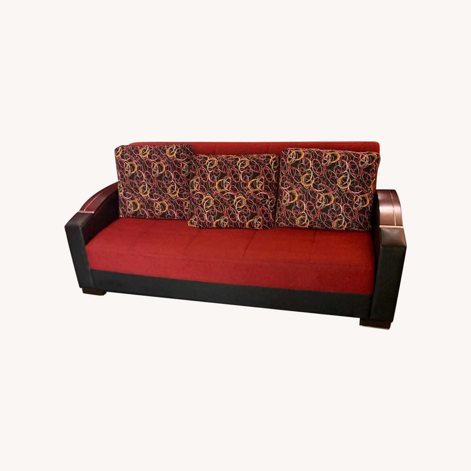 Black Fabric Sleeper Sofa - image-0
