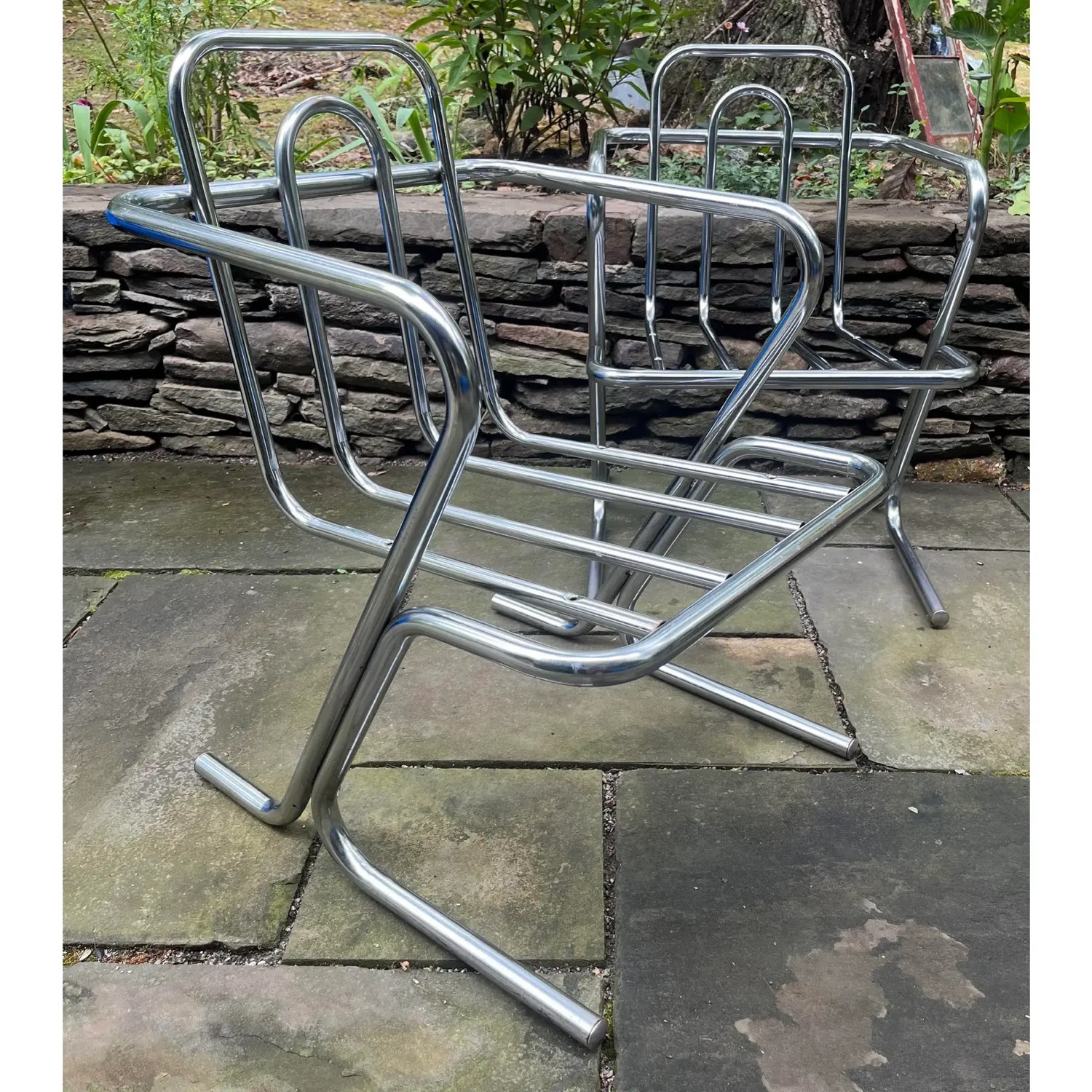 Vintage Chrome Armchairs Mid Century - image-7
