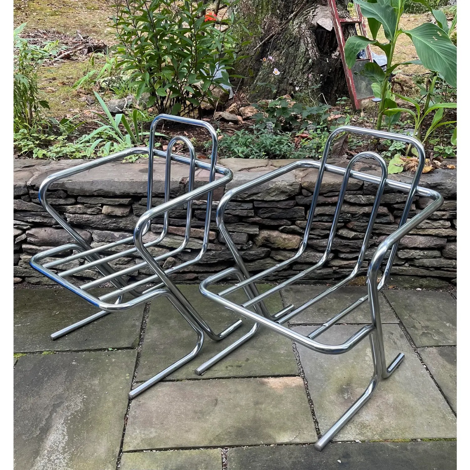 Vintage Chrome Armchairs Mid Century - image-6