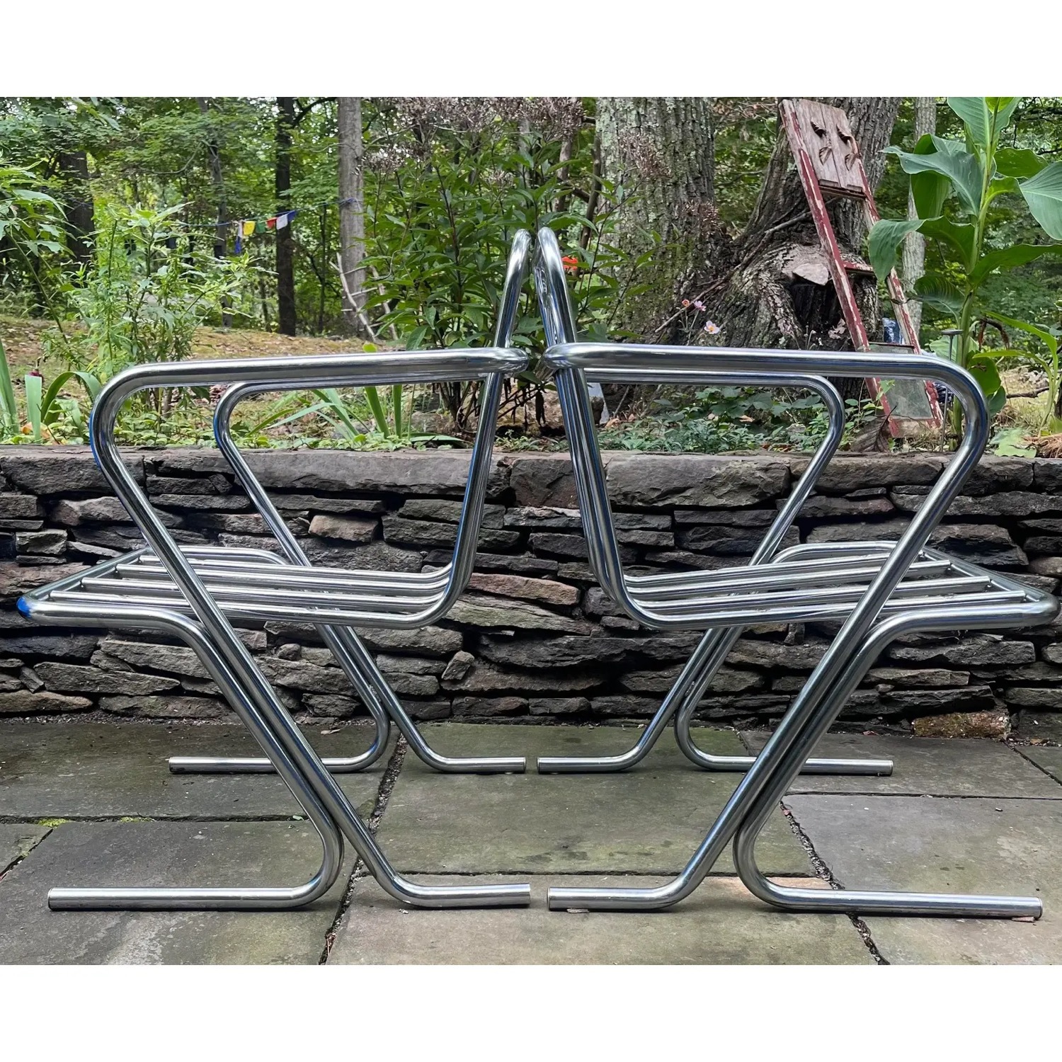 Vintage Chrome Armchairs Mid Century - image-4