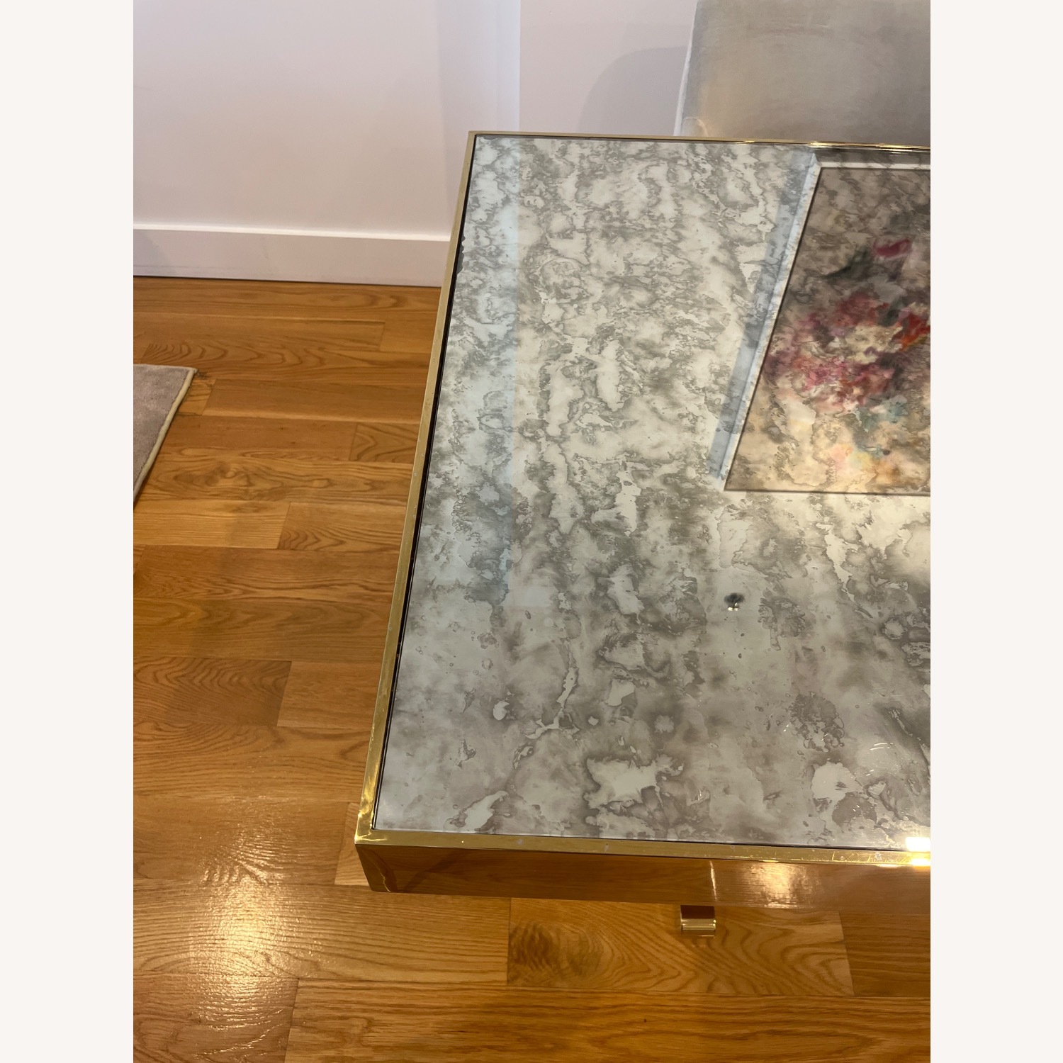 Gold Mirrored Glass Dining Table - image-5