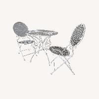 Italian Mid-Century Modern Wrought Iron Bistro Set