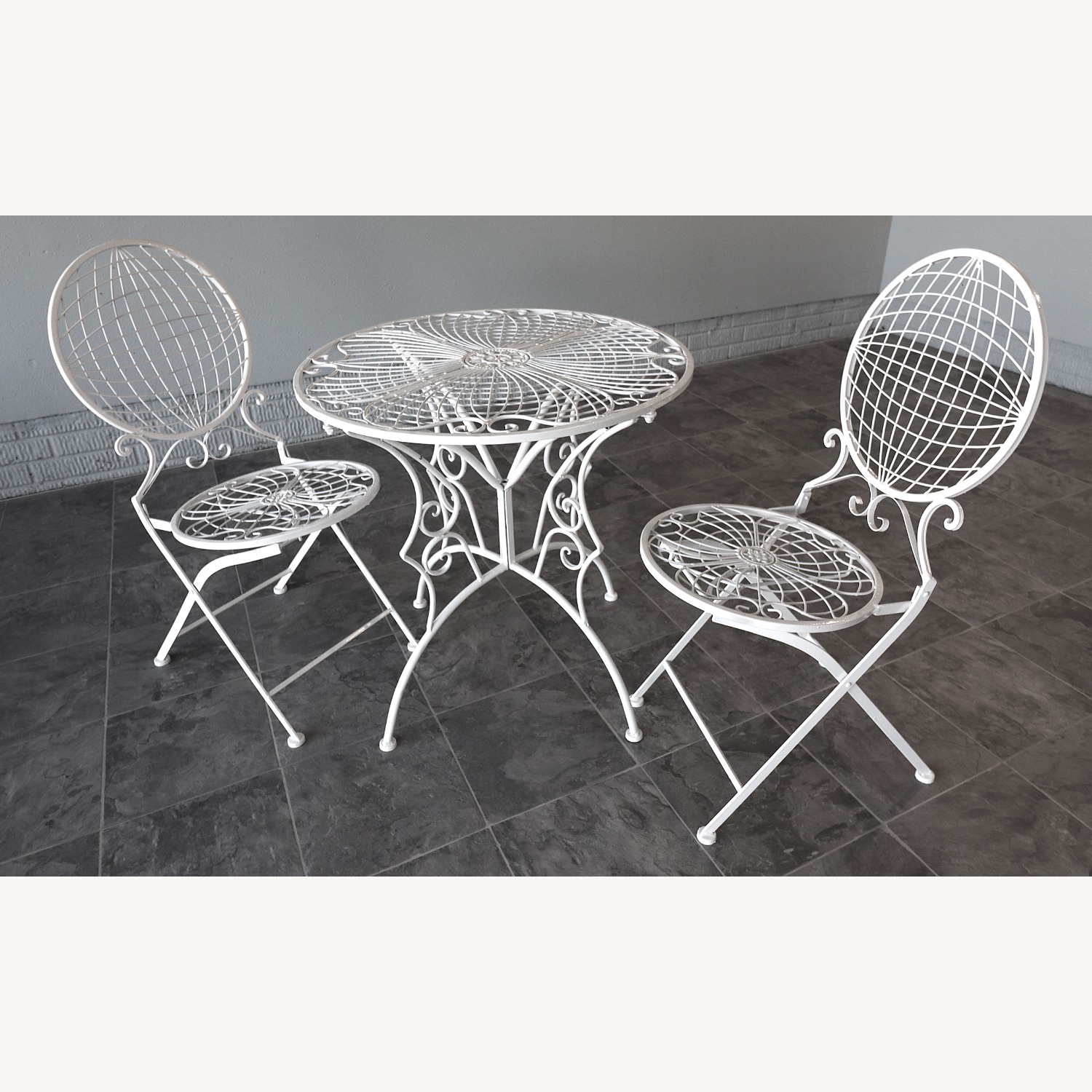 Italian Mid-Century Modern Wrought Iron Bistro Set - image-3