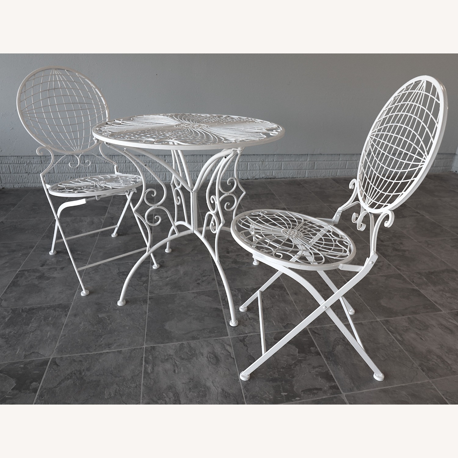 Italian Mid-Century Modern Wrought Iron Bistro Set - image-4