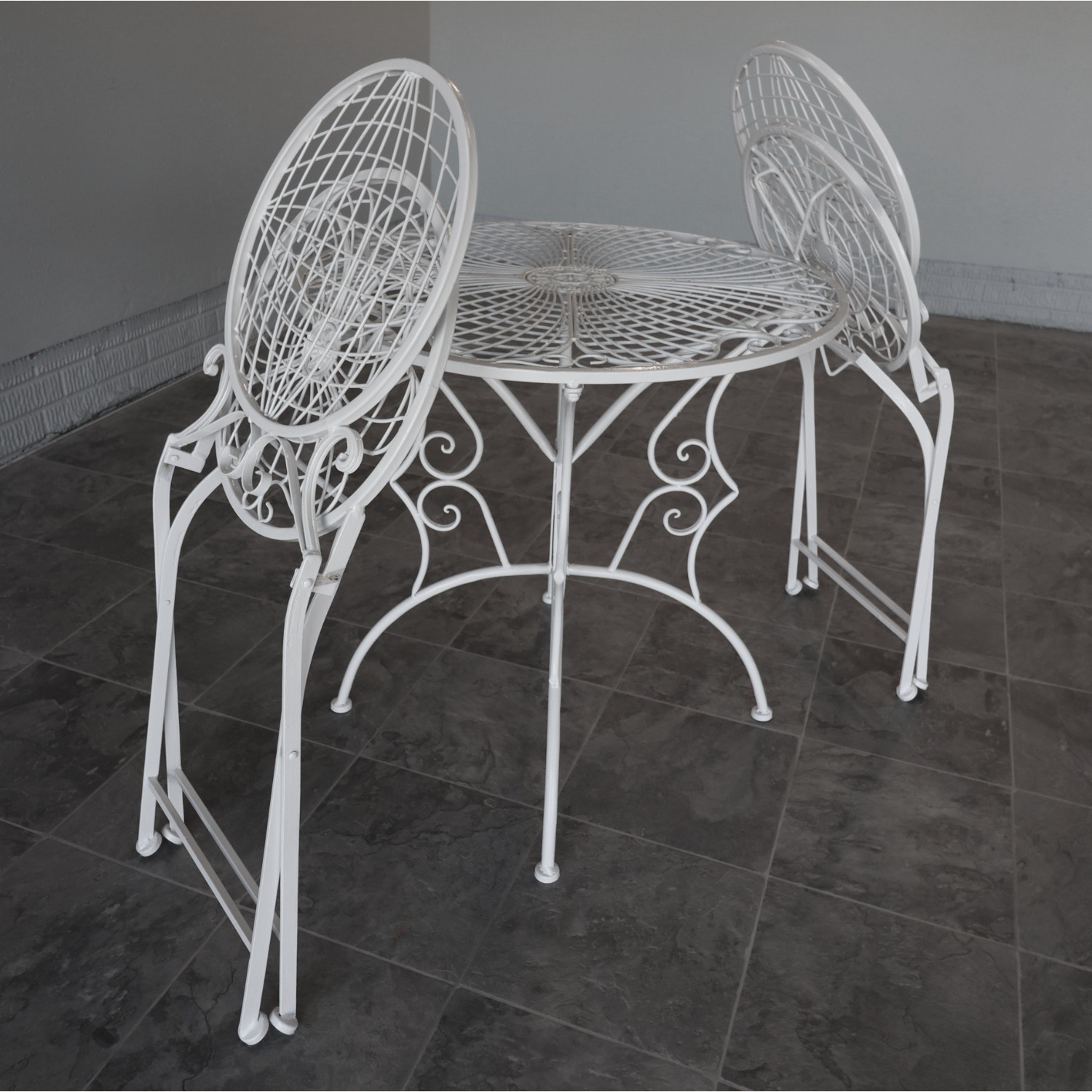 Italian Mid-Century Modern Wrought Iron Bistro Set - image-2