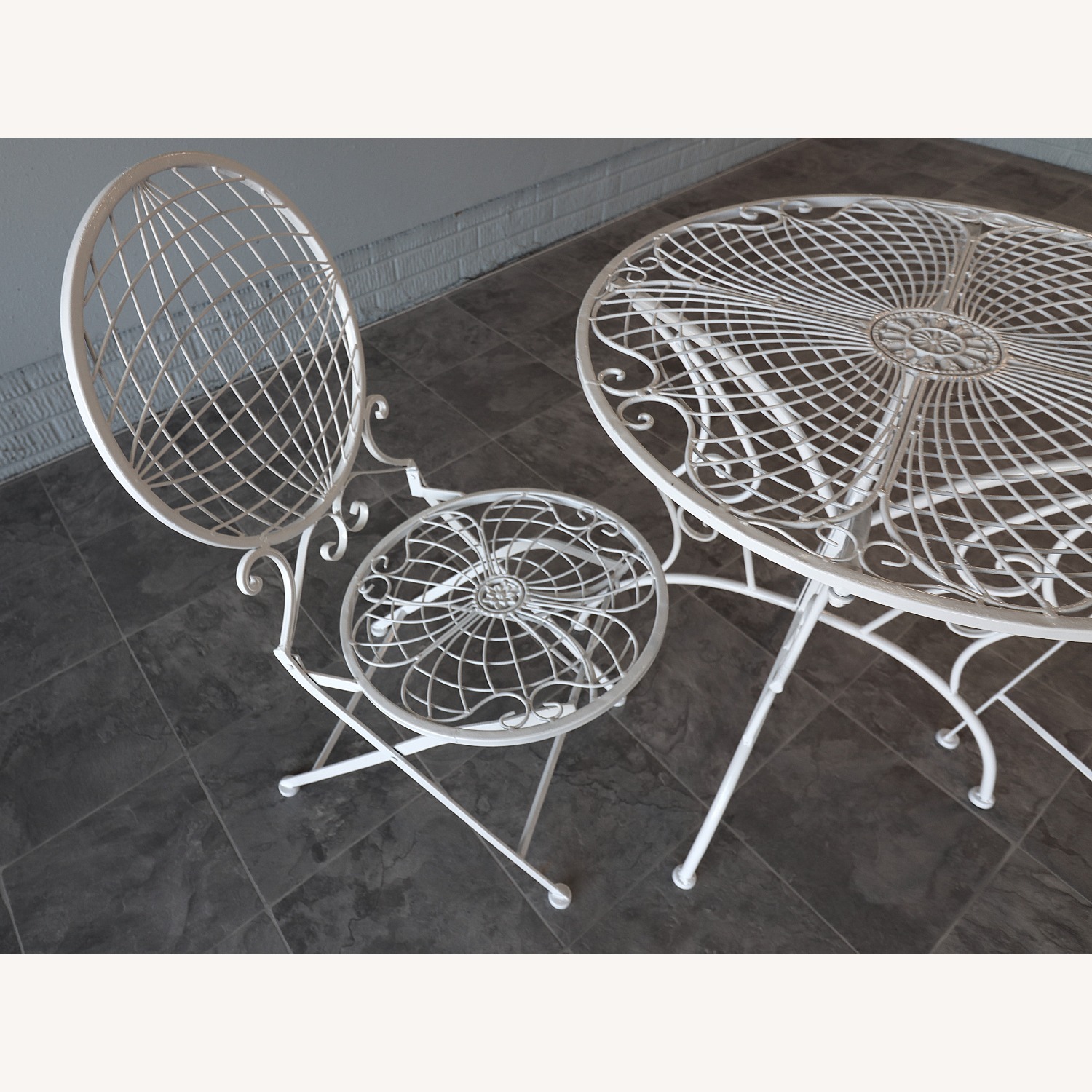 Italian Mid-Century Modern Wrought Iron Bistro Set - image-5