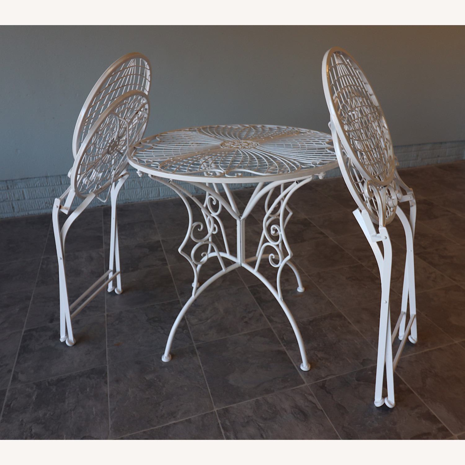 Italian Mid-Century Modern Wrought Iron Bistro Set - image-1