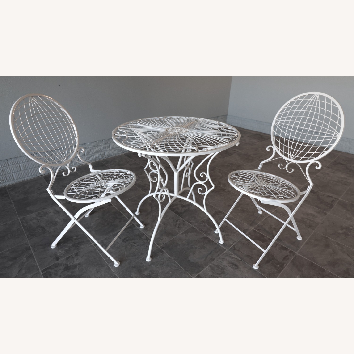Italian Mid-Century Modern Wrought Iron Bistro Set - image-8