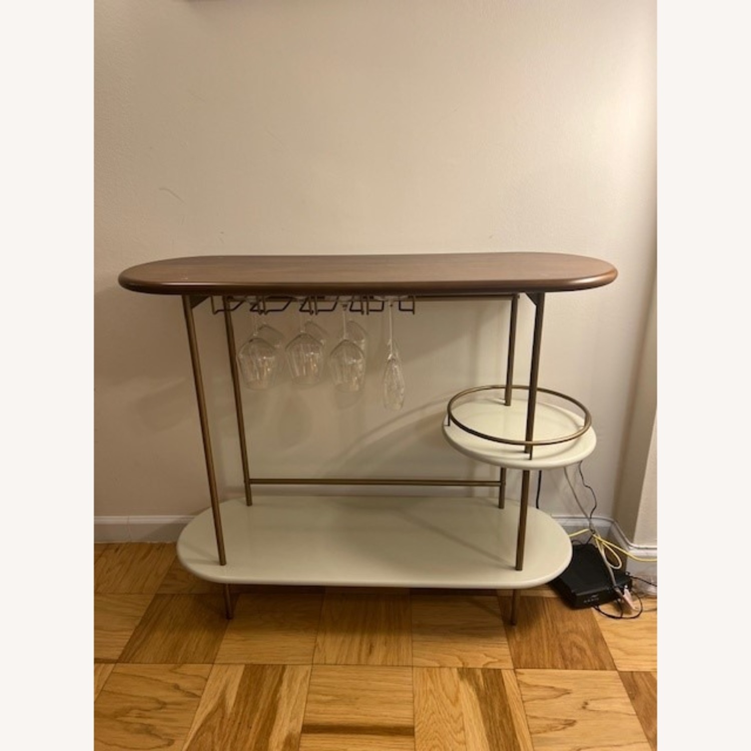 West Elm Dark Brown Tiered Bar Console (40") - image-1