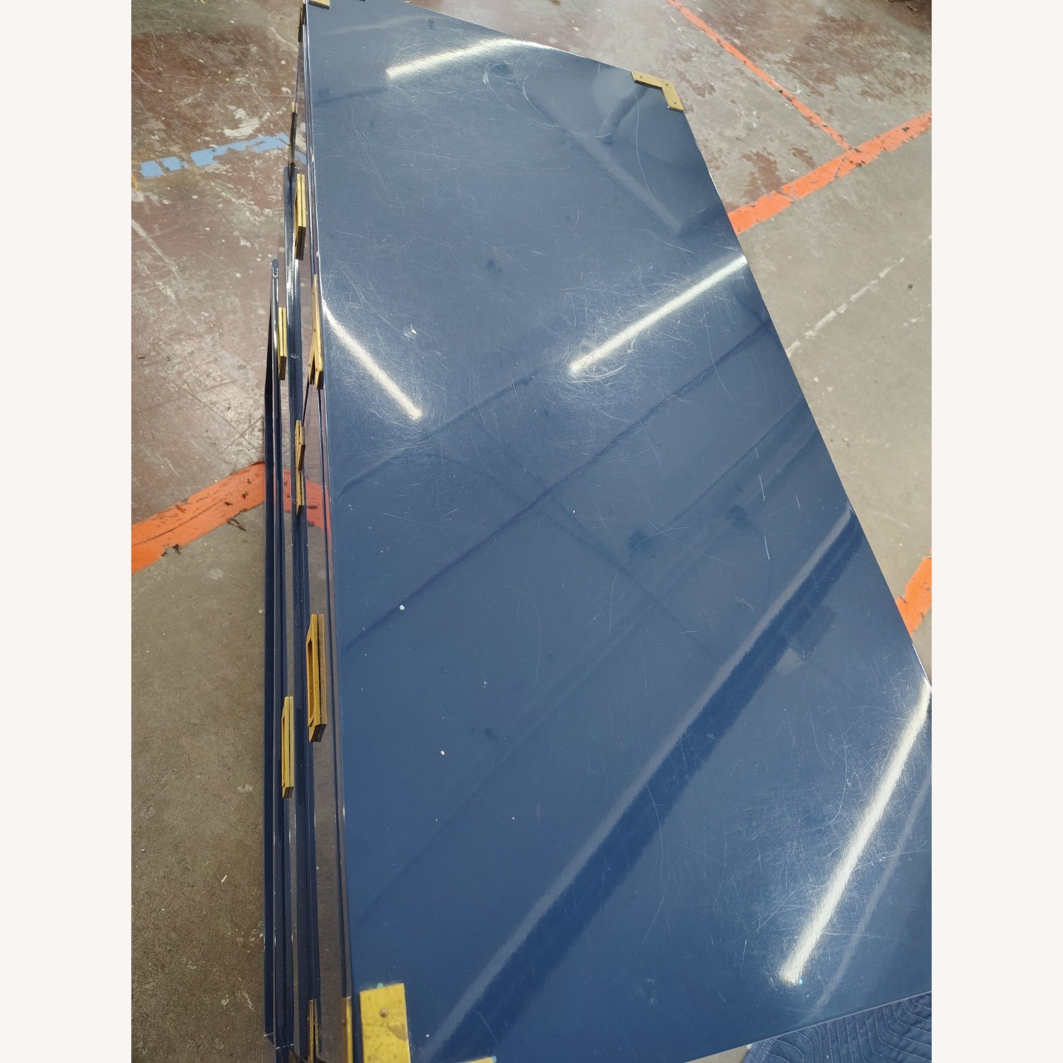 Lacquer Craft Blue Wood Sideboard - image-6