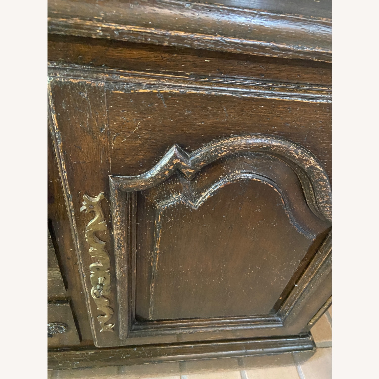 Vintage Solid Wood Hutch, Country French - image-6