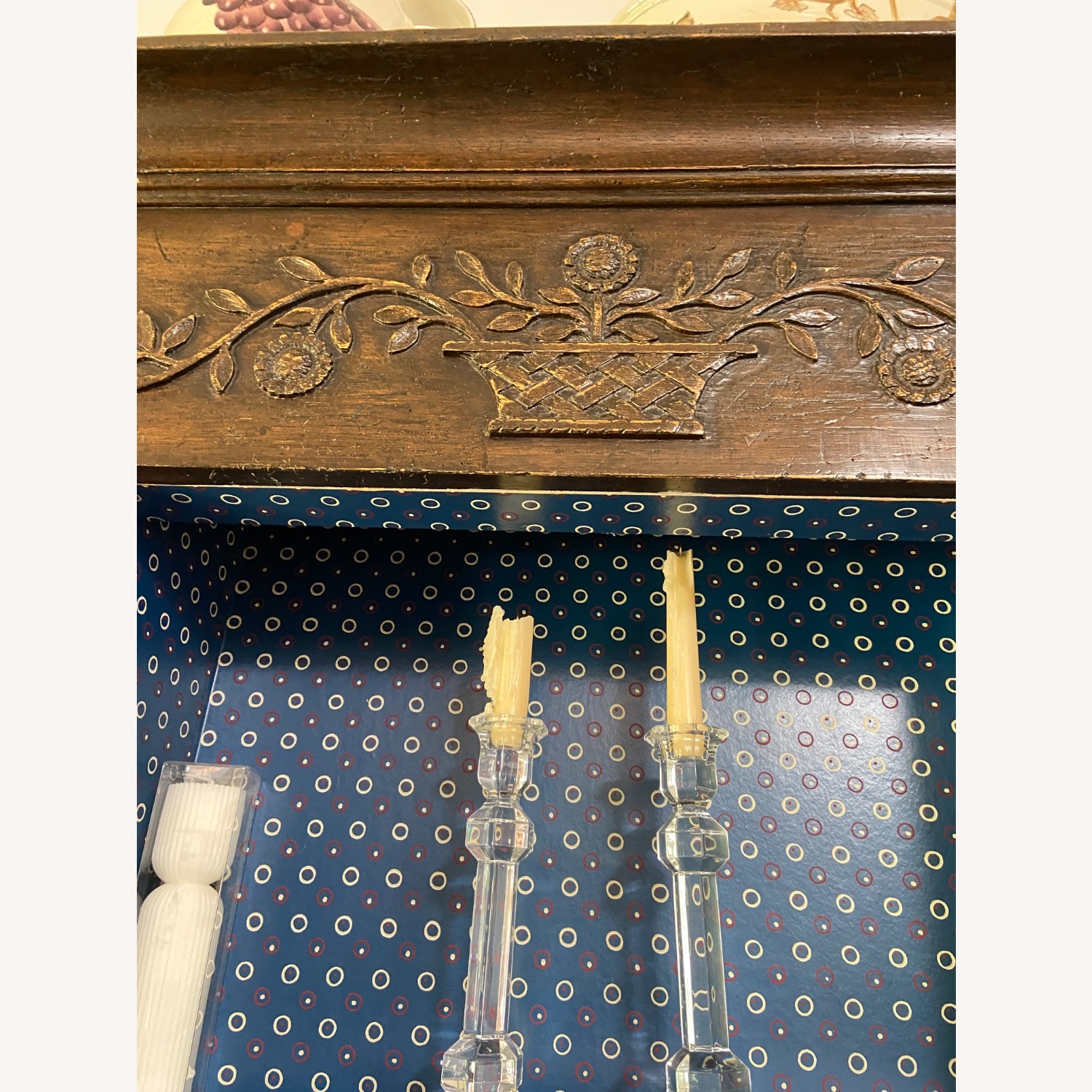 Vintage Solid Wood Hutch, Country French - image-3