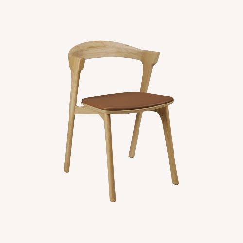 Used Natural Oak Wood W Seat Cushion for sale on AptDeco