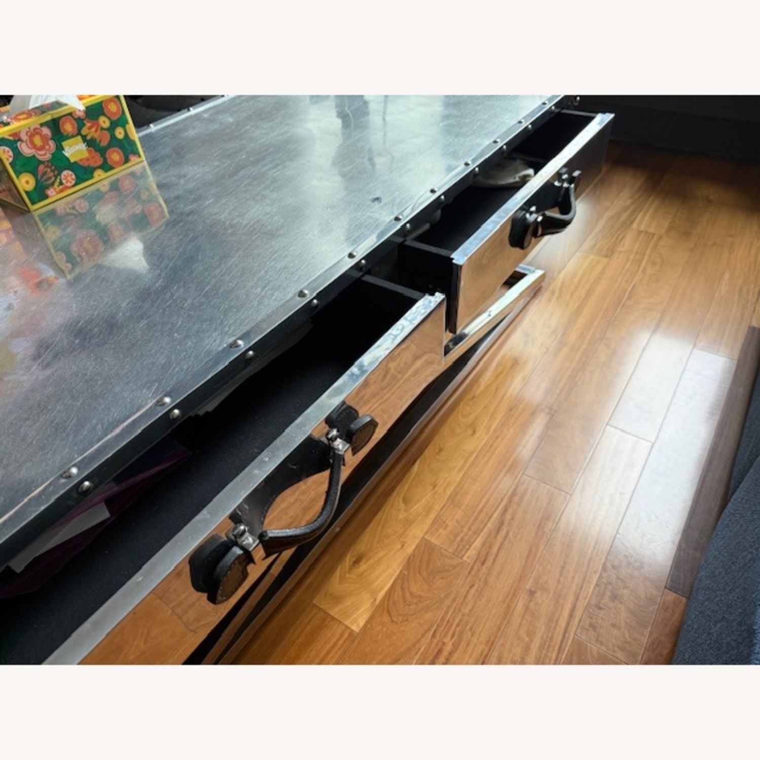 Restoration Hardware Trans-Atlantic Steamer Trunk Parsons Coffee Table - image-5